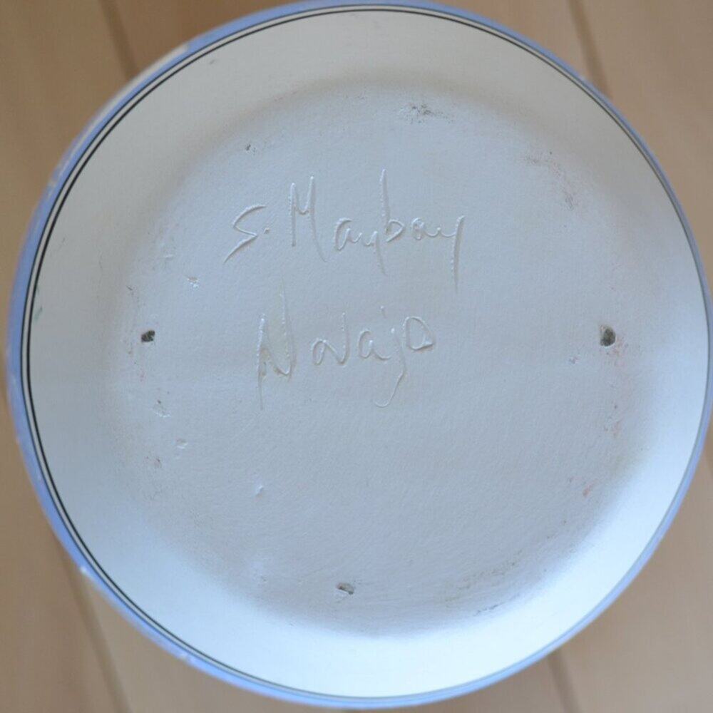 80s Native American Mesa Verde Pottery Navajo S Maybay - Picture 5 of 5